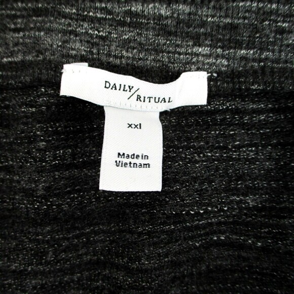 XXL Daily Ritual Womens Terry Cotton Modal Drawstring Sweatshirt Skirt Charcoal - Picture 4 of 6